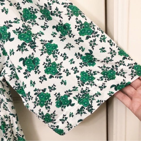 Zara | Cottagecore Green White Floral Tiered Maxi Dress XS - Picture 7 of 16